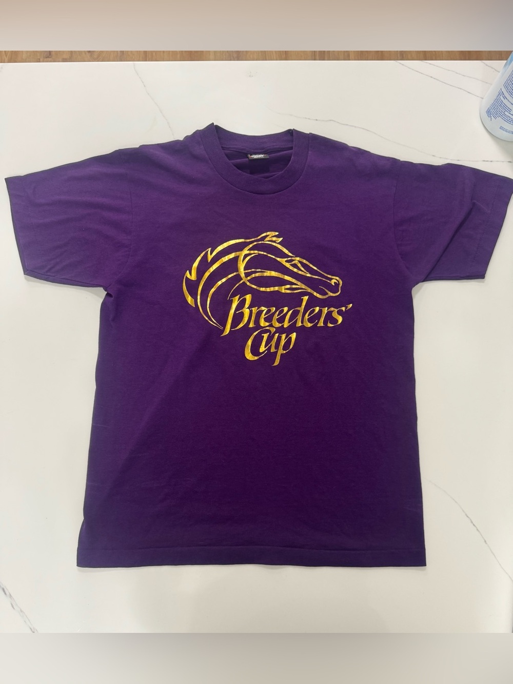 Vintage Breeders’ Cup Horse Racing T-Shirt Purple Screen Stars  USA Large 90s